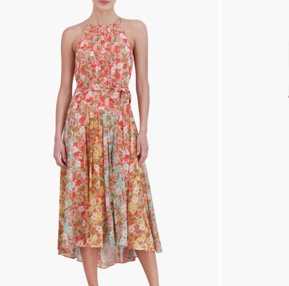 New vince camuto floral asymmetrical maxi dress size 4